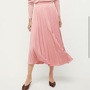 J. Crew Pink pleated midi skirt